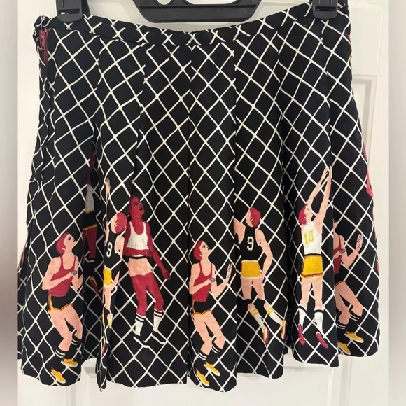 Urban Outfitters Cecile Pleated Basketball Sports Boho Peasant Street Mini Skirt - Picture 6 of 8